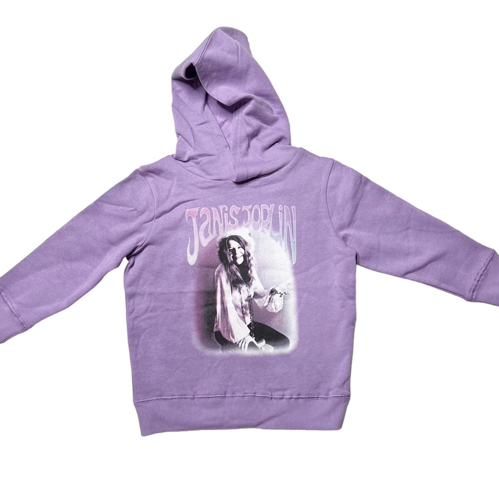 NWT Janis Joplin Milo Graphic Pullover Hoodie Grape Soda Sz 4 Youth